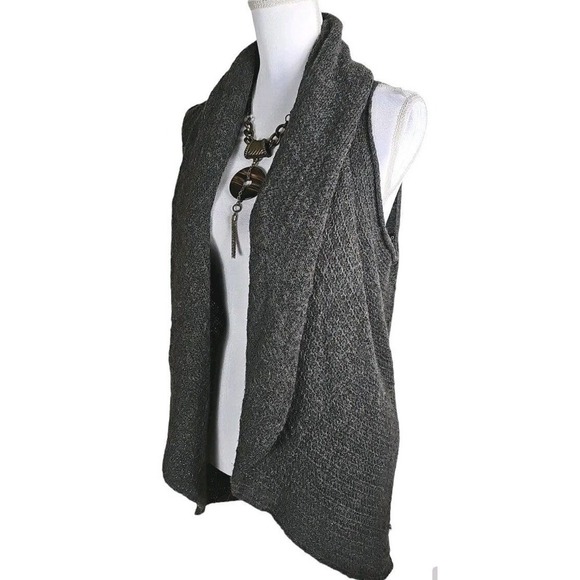 Alpaca International ~Woman One Size~ Dark Gray Open Front Alpaca/Wool Vest Knit - Picture 10 of 12